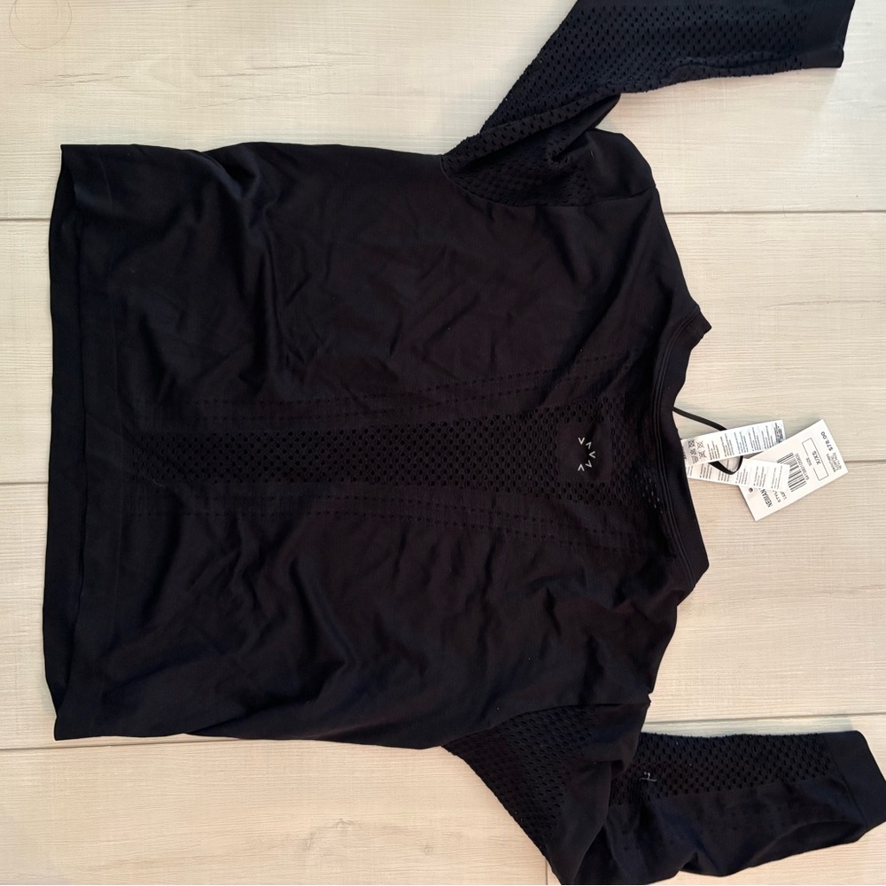 Varley Halldale NWT Seamless Mesh Long Sleeved Cropped Top xs black - Picture 3 of 6
